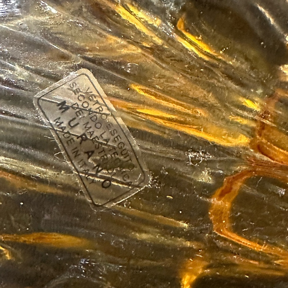 2 Murano Gold and Brown Vases made in Italy